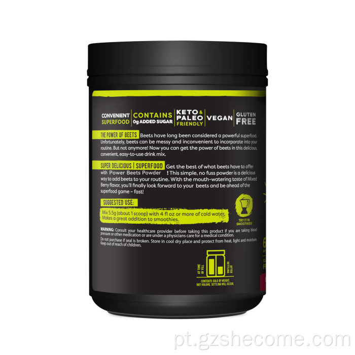 Beterraba em pó delicioso suplemento concentrado de baga mista